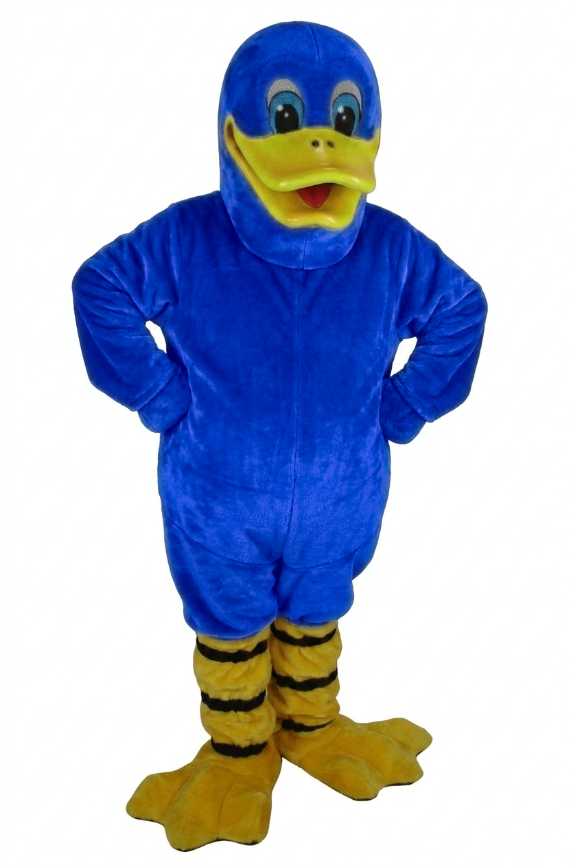 Quackers Duck Mascot - Short fur / Royal blue mascot costume