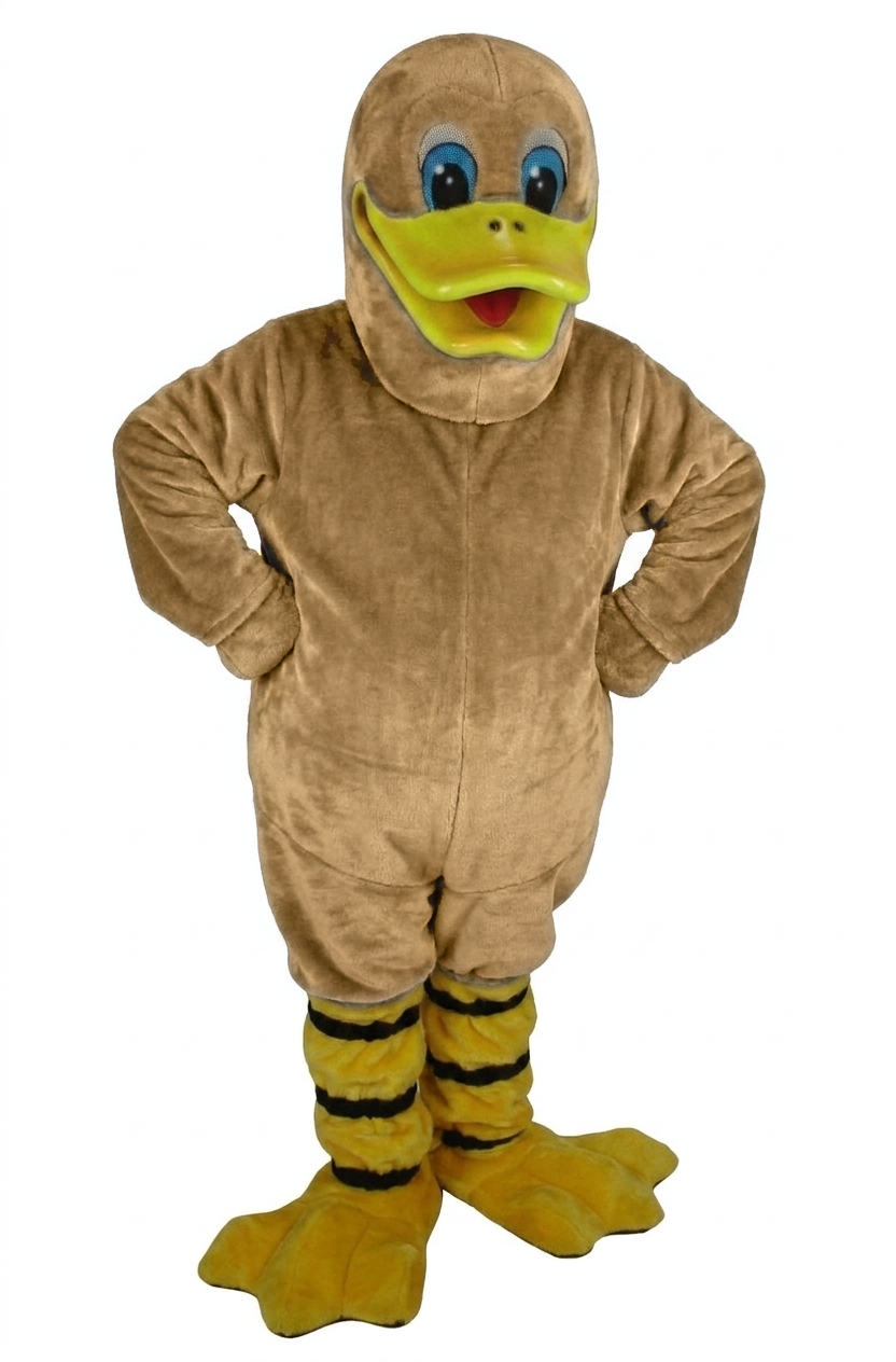 Quackers Duck Mascot - Short fur / Tan mascot costume