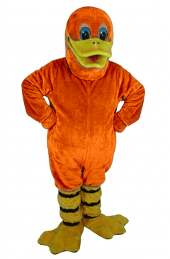 Quackers Duck Mascot - Short fur / Tiger Orange mascot costume