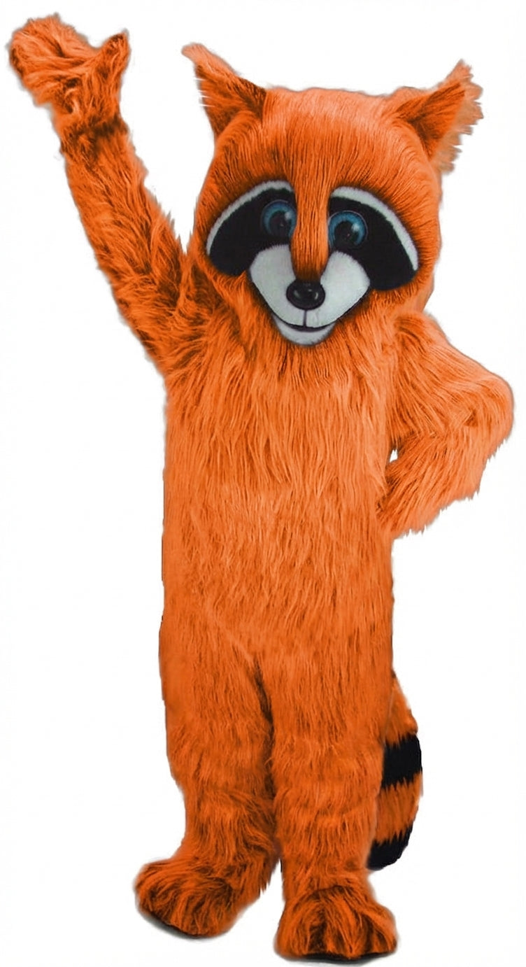 Raccoon Mascot - Long fur / Bright Orange mascot costume