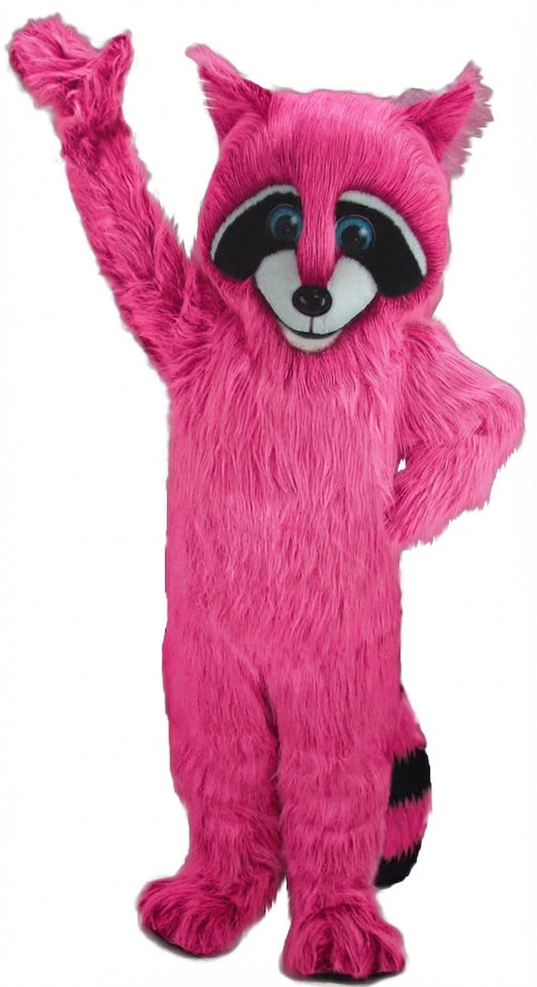 Raccoon Mascot - Long fur / Bright Pink mascot costume