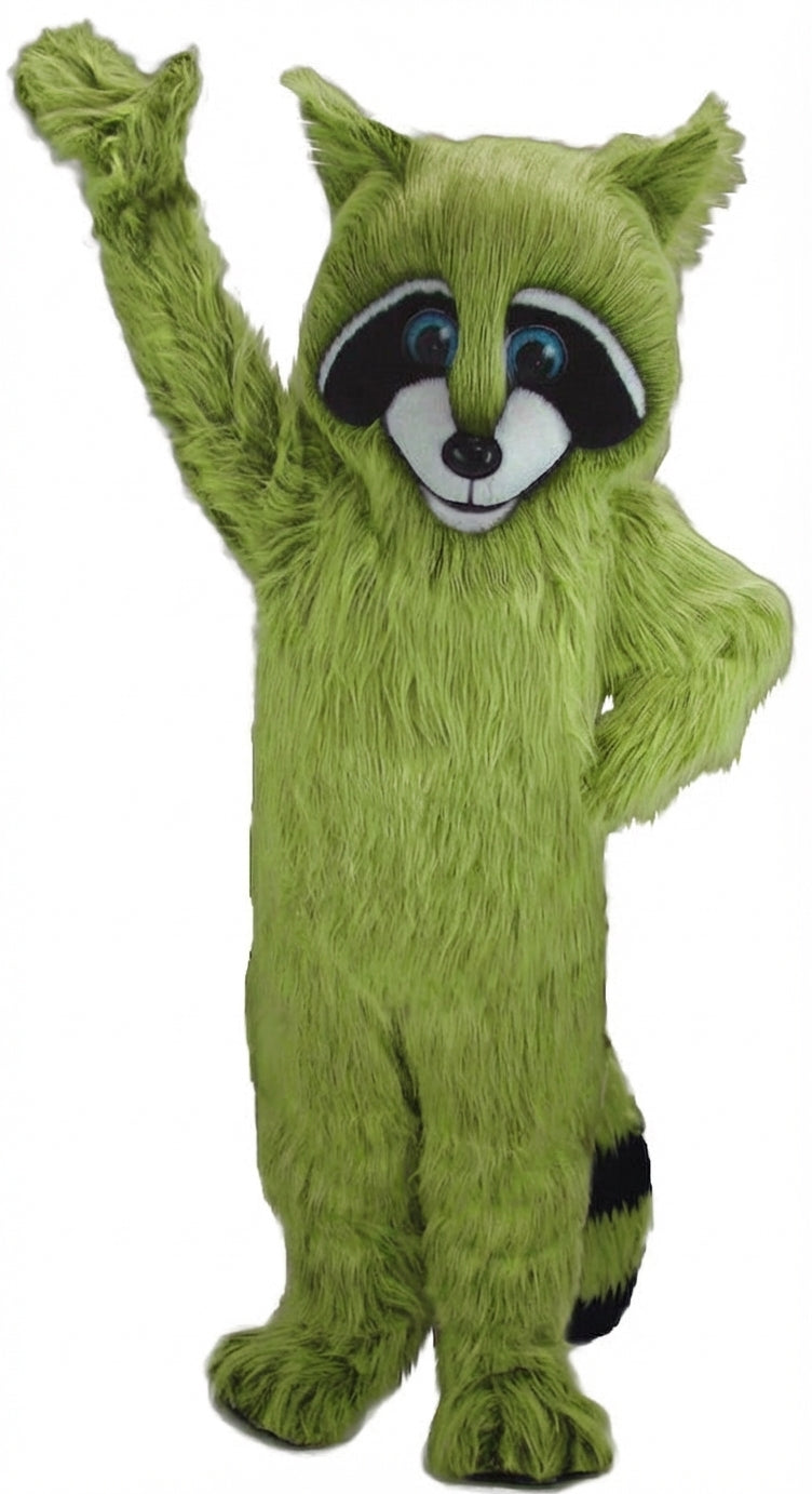 Raccoon Mascot - Long fur / Lime mascot costume