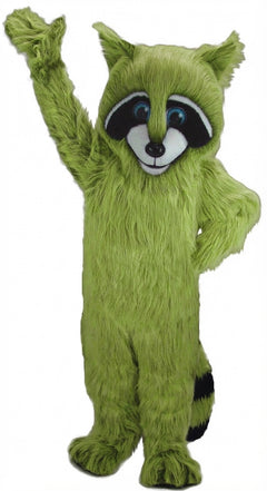 Raccoon Mascot - Long fur / Lime mascot costume