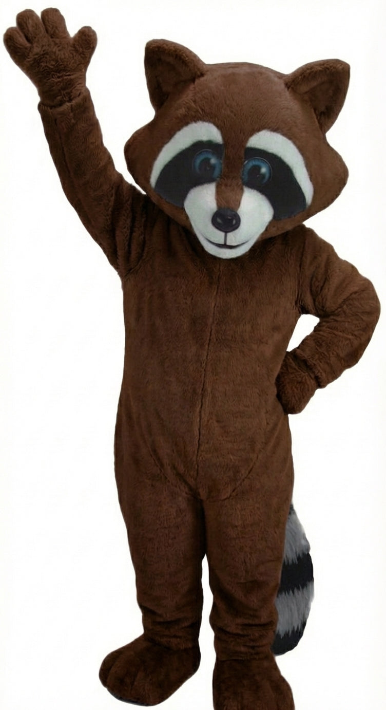 Raccoon Mascot - Short fur / Chocolate Brown mascot costume