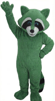 Raccoon Mascot - Short fur / Green mascot costume