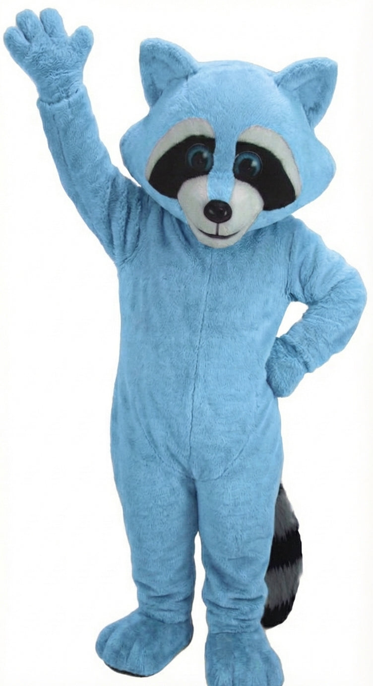Raccoon Mascot - Short fur / Light blue mascot costume