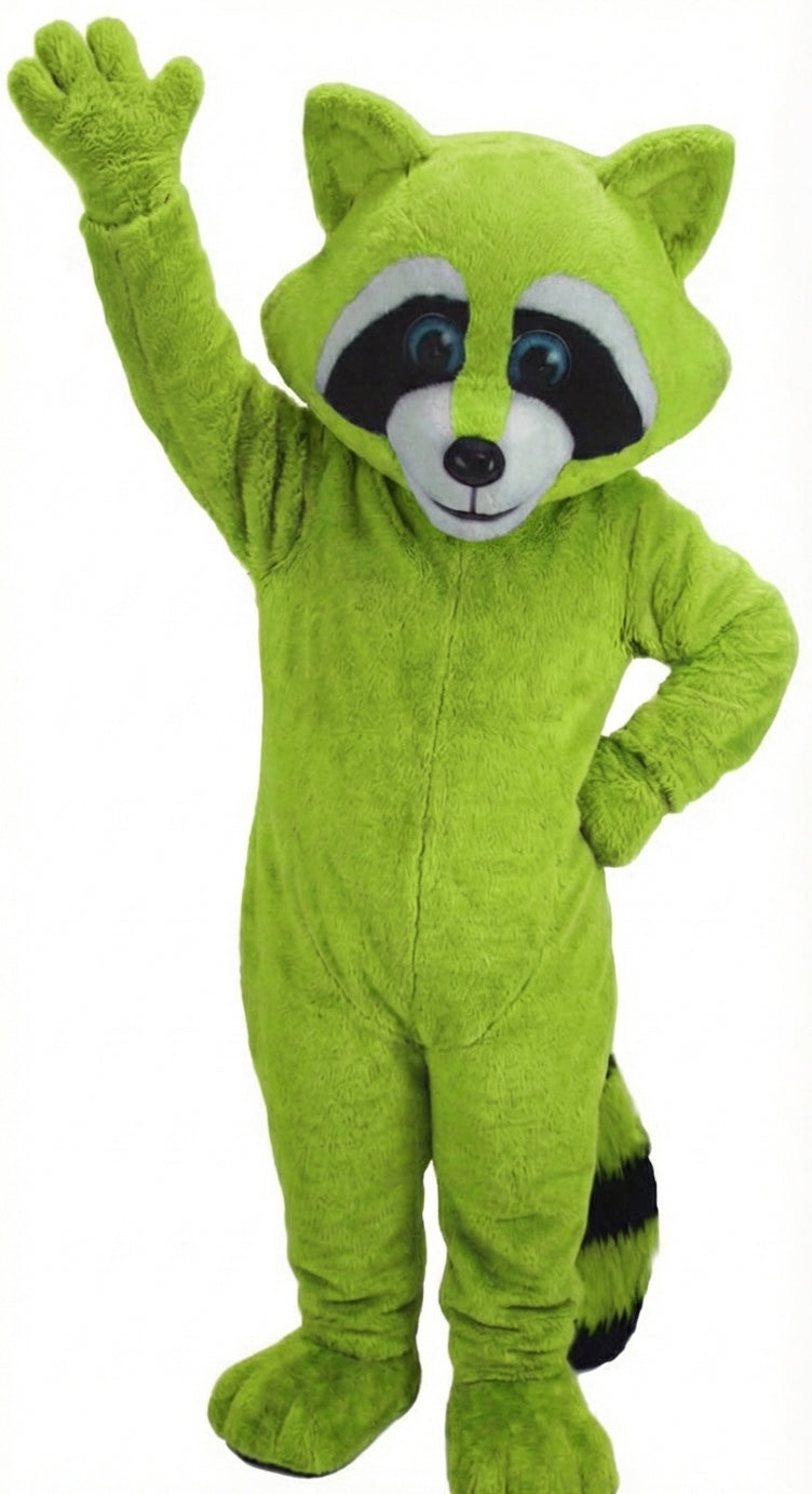 Raccoon Mascot - Short fur / Lime mascot costume