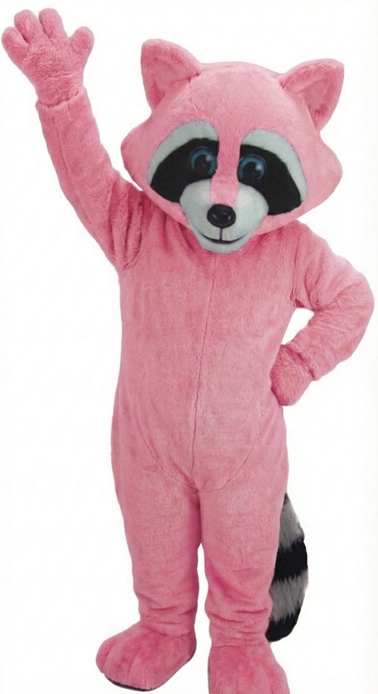 Raccoon Mascot - Short fur / Pink mascot costume