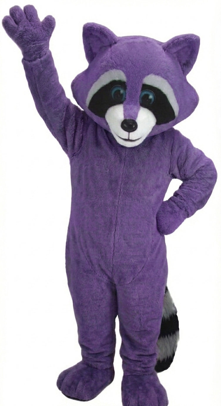 Raccoon Mascot - Short fur / Purple mascot costume