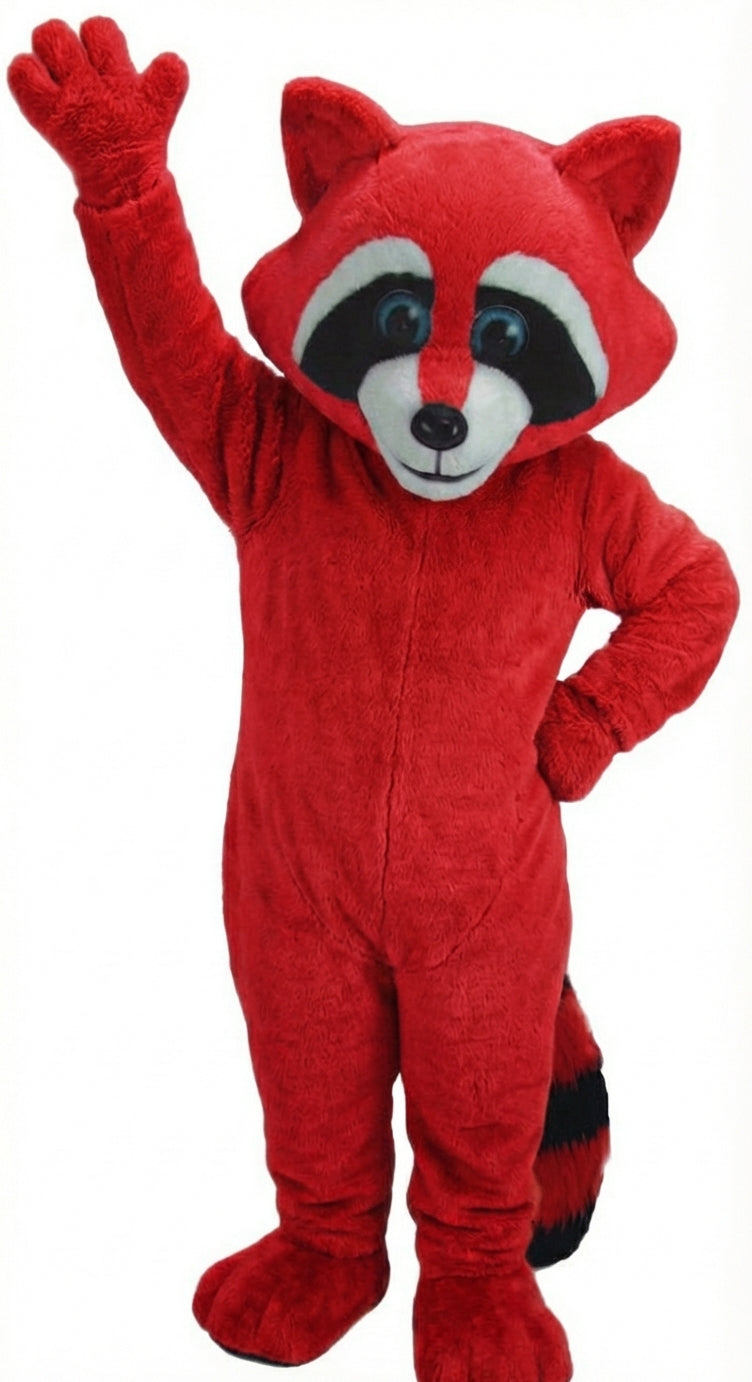 Raccoon Mascot - Short fur / Red mascot costume
