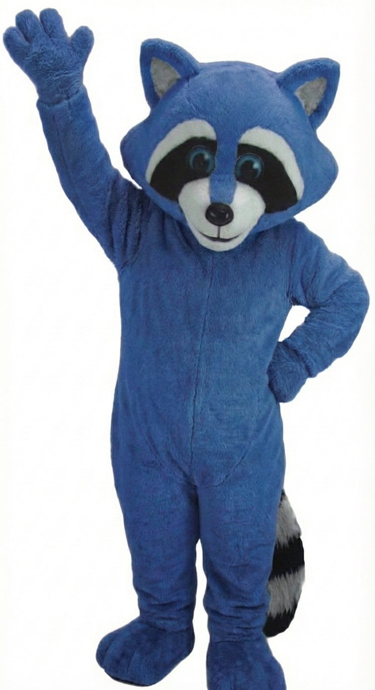 Raccoon Mascot - Short fur / Royal blue mascot costume