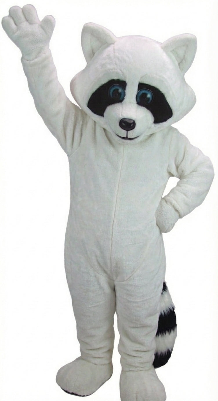 Raccoon Mascot - Short fur / White mascot costume