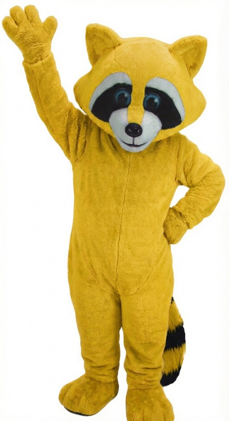 Raccoon Mascot - Short fur / Yellow mascot costume