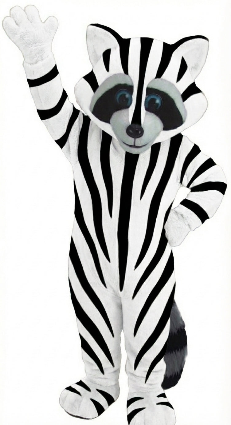 Raccoon Mascot - Short fur / Zebra mascot costume