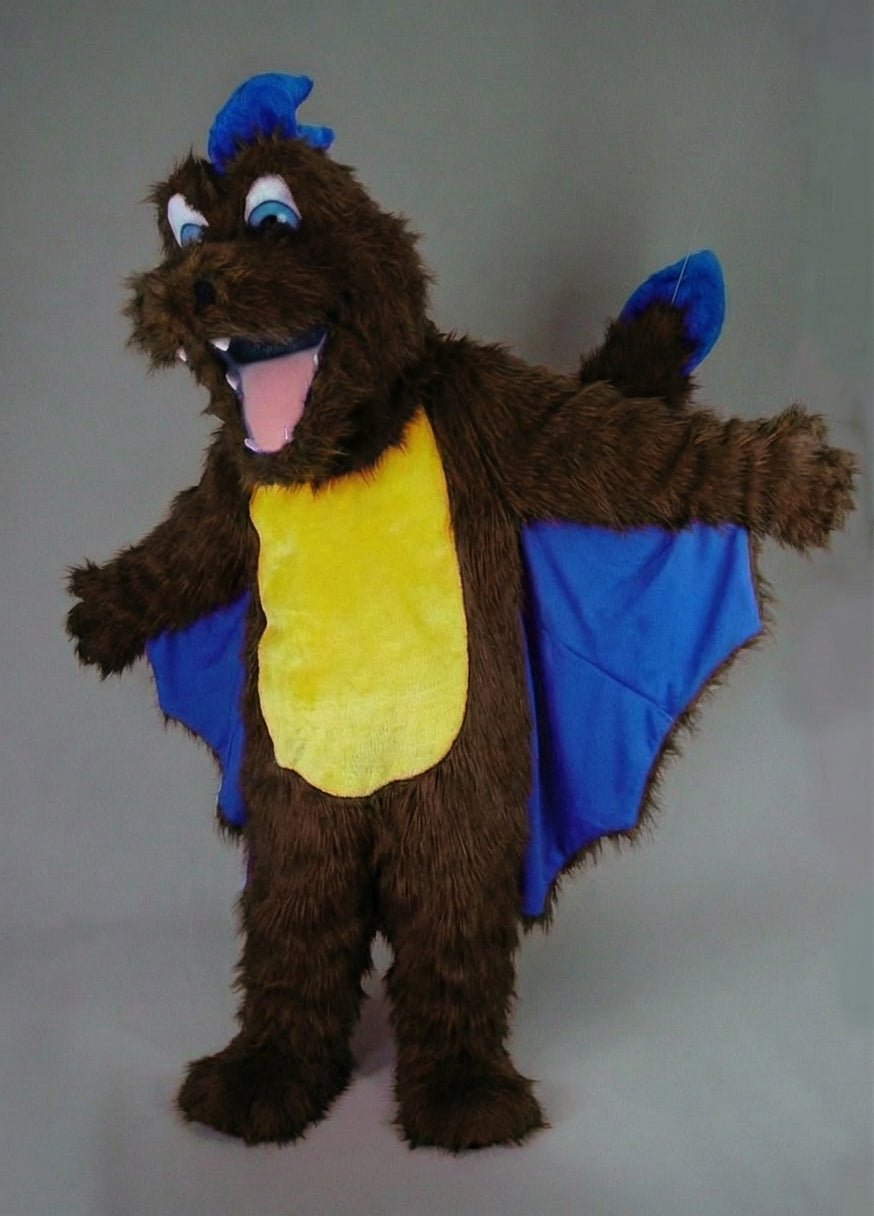 Red Dragon Mascot - Long fur / Dark Brown mascot costume