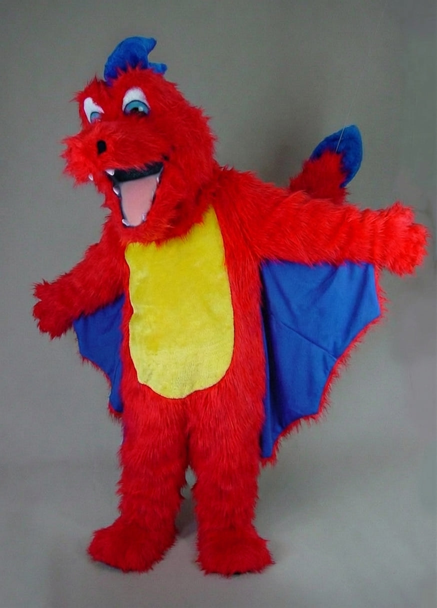 Red Dragon Mascot - Long fur / Red mascot costume