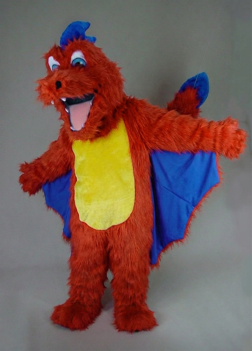 Red Dragon Mascot - Long fur / Rust mascot costume