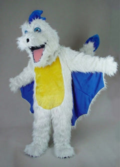 Red Dragon Mascot - Long fur / White mascot costume