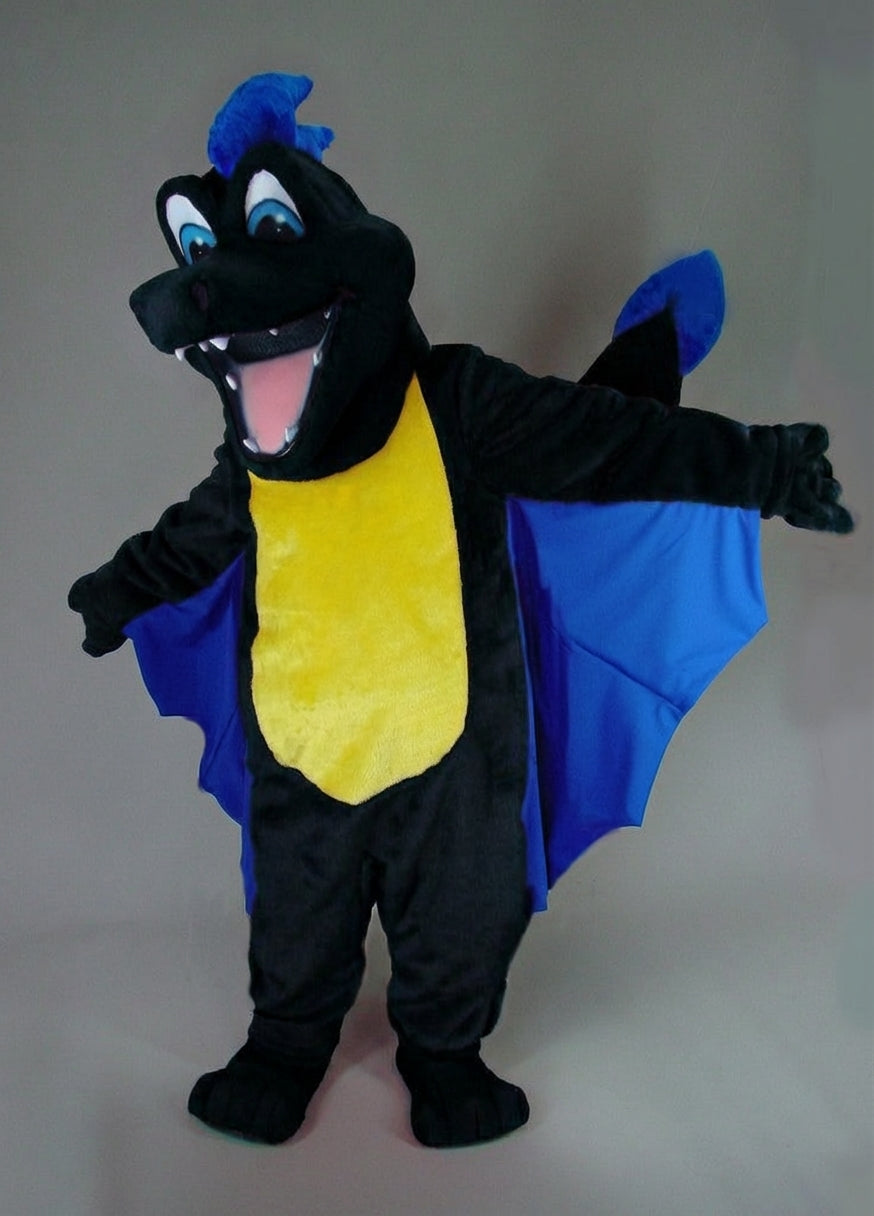 Red Dragon Mascot - Short fur / Black mascot costume
