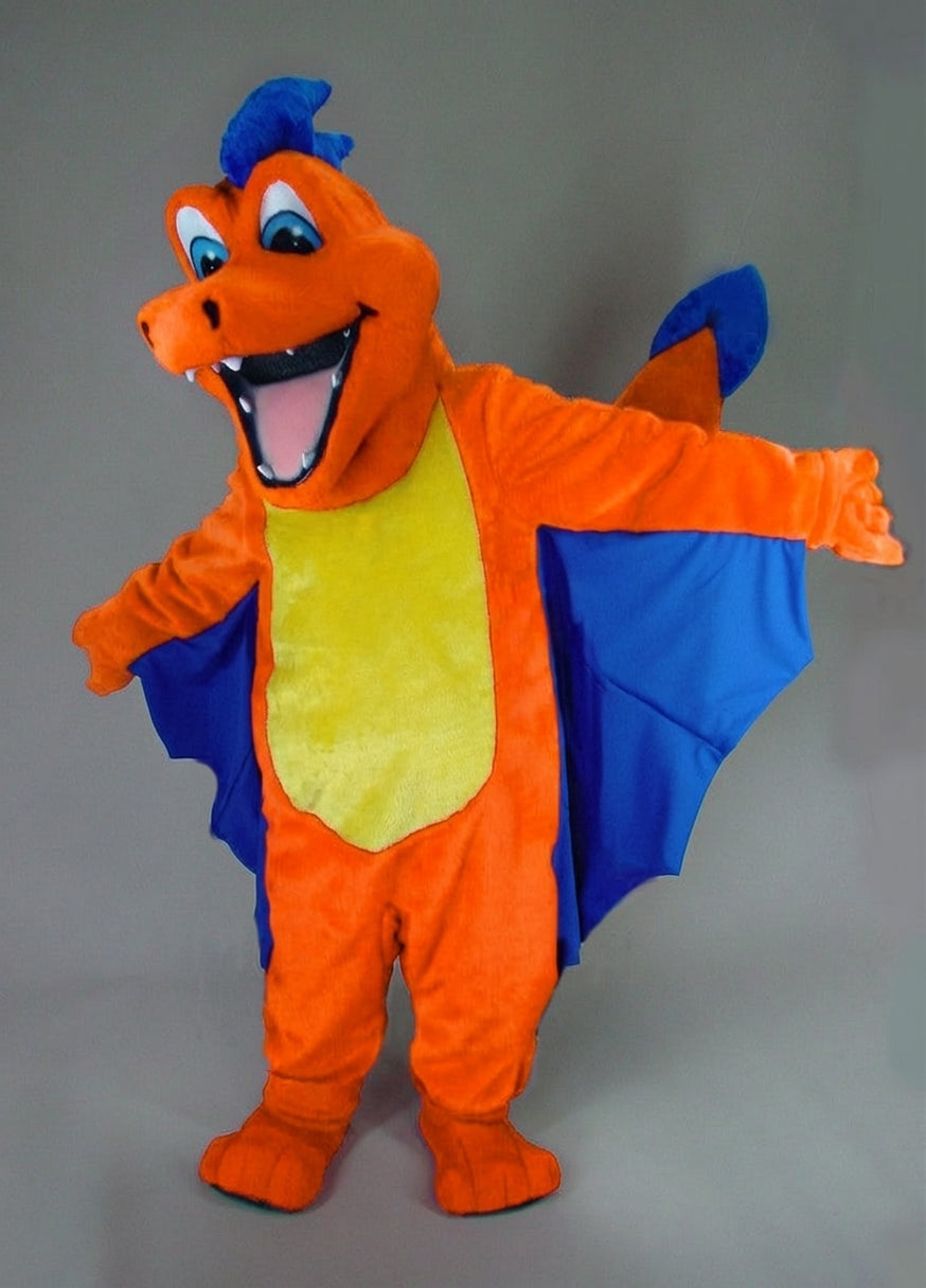 Red Dragon Mascot - Short fur / Bright Orange mascot costume