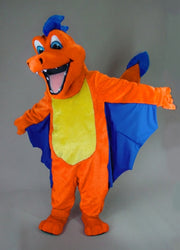 Red Dragon Mascot - Short fur / Bright Orange mascot costume