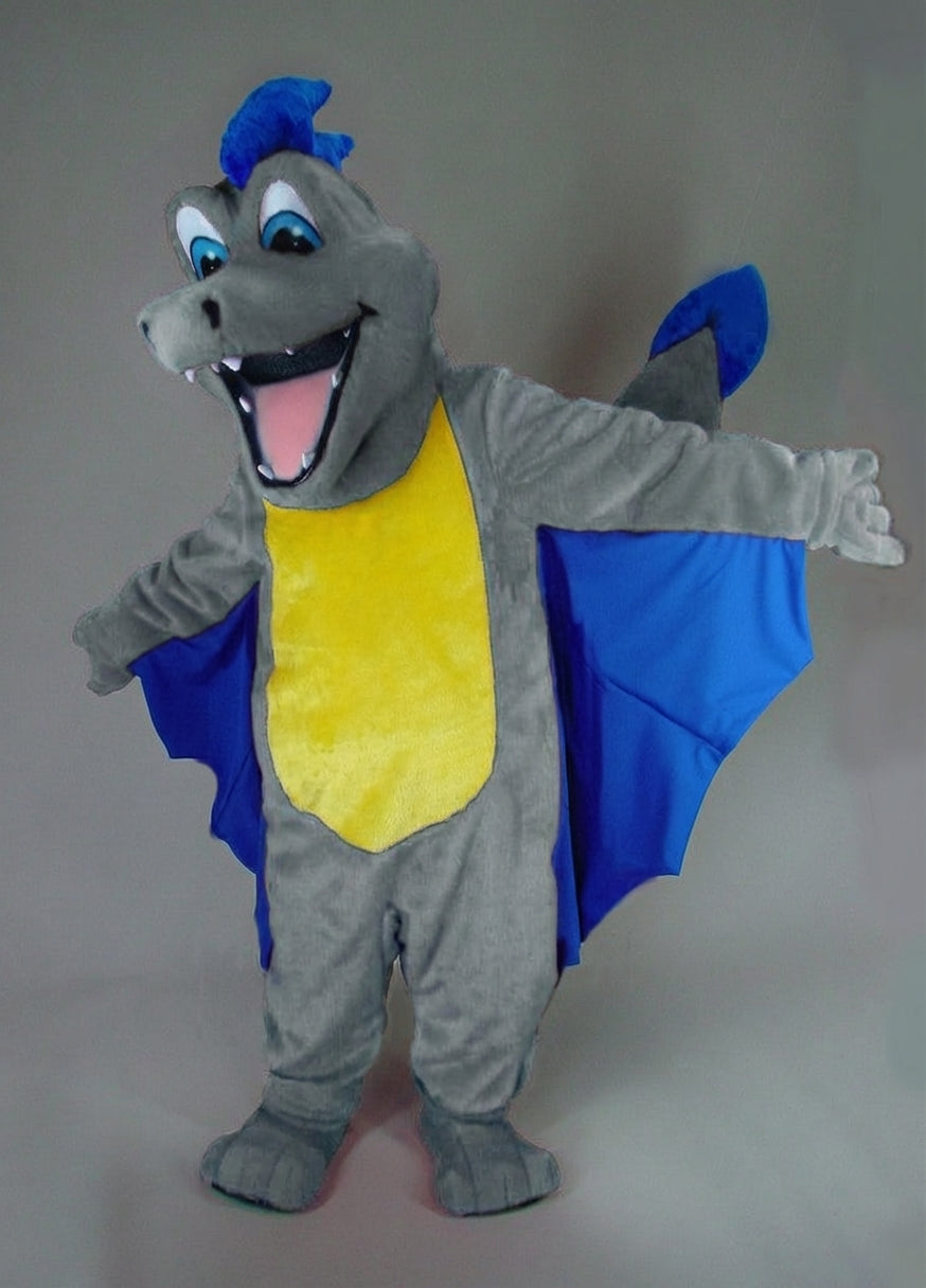 Red Dragon Mascot - Short fur / Grey mascot costume