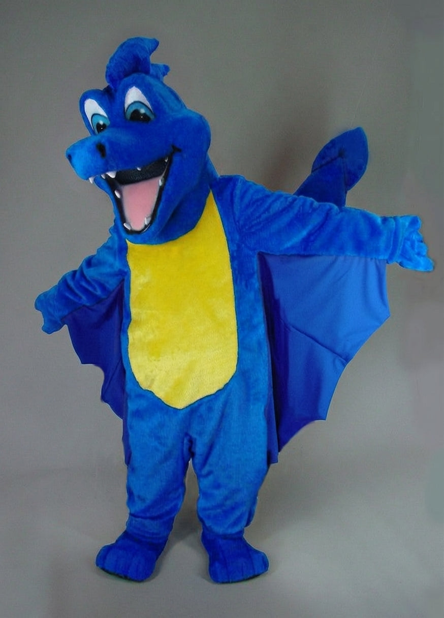 Red Dragon Mascot - Short fur / Royal blue mascot costume