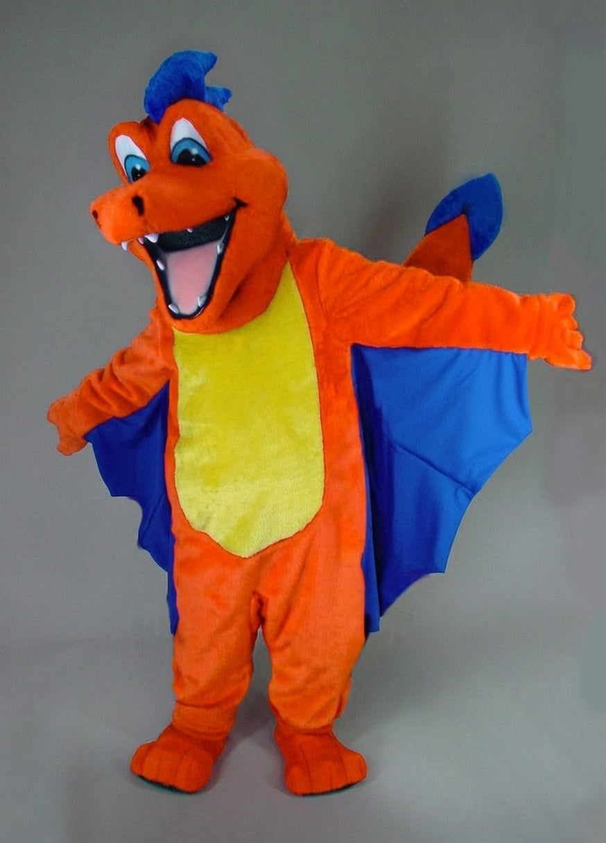 Red Dragon Mascot - Short fur / Tiger Orange mascot costume