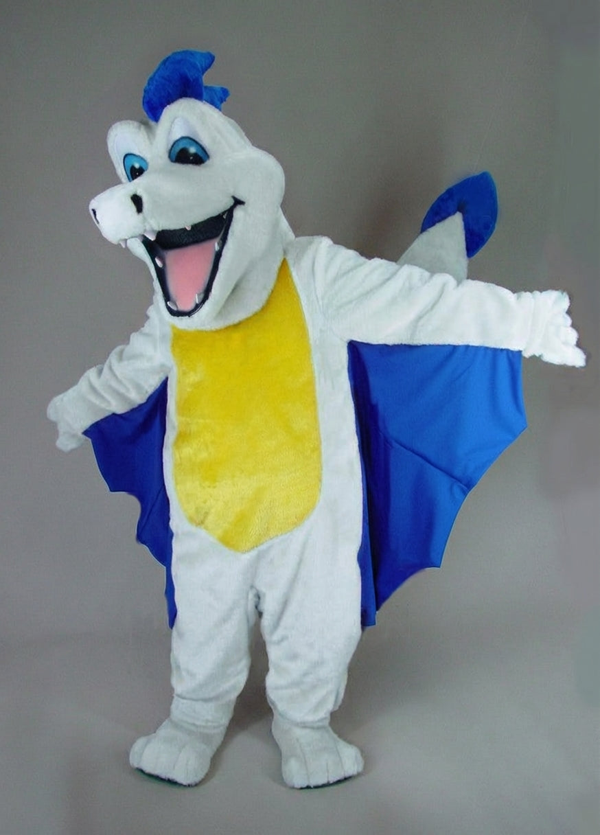Red Dragon Mascot - Short fur / White mascot costume