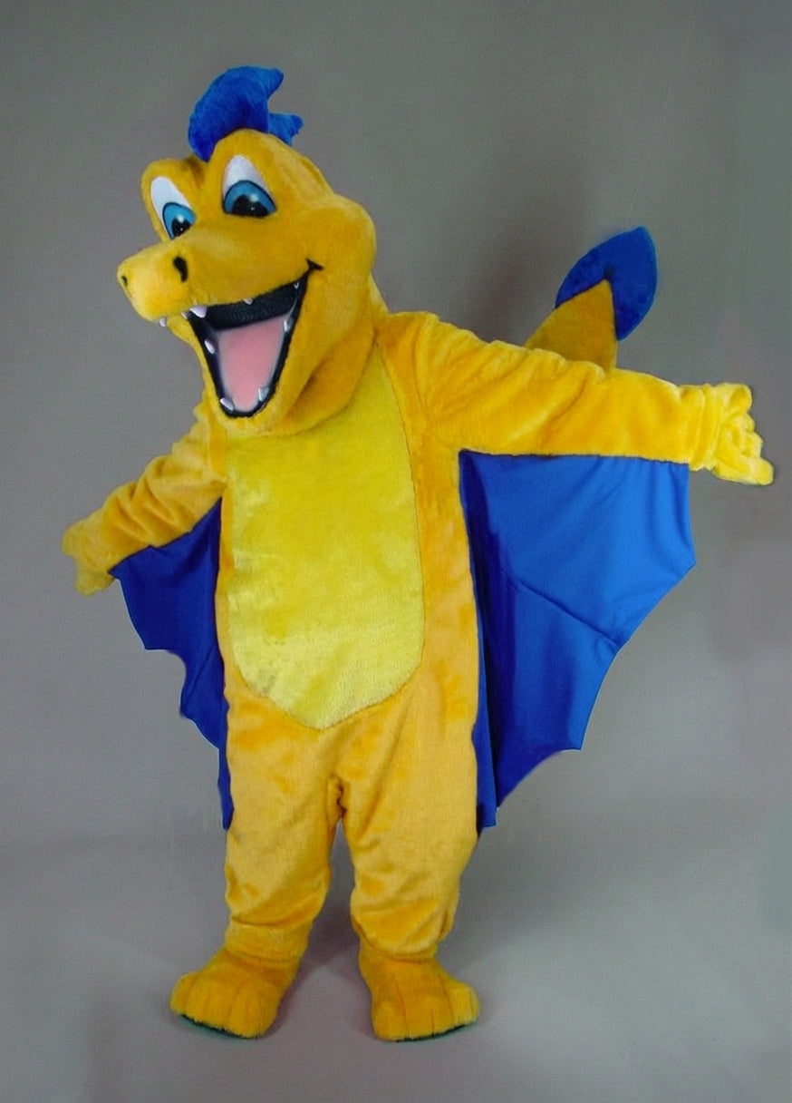 Red Dragon Mascot - Short fur / Yellow mascot costume