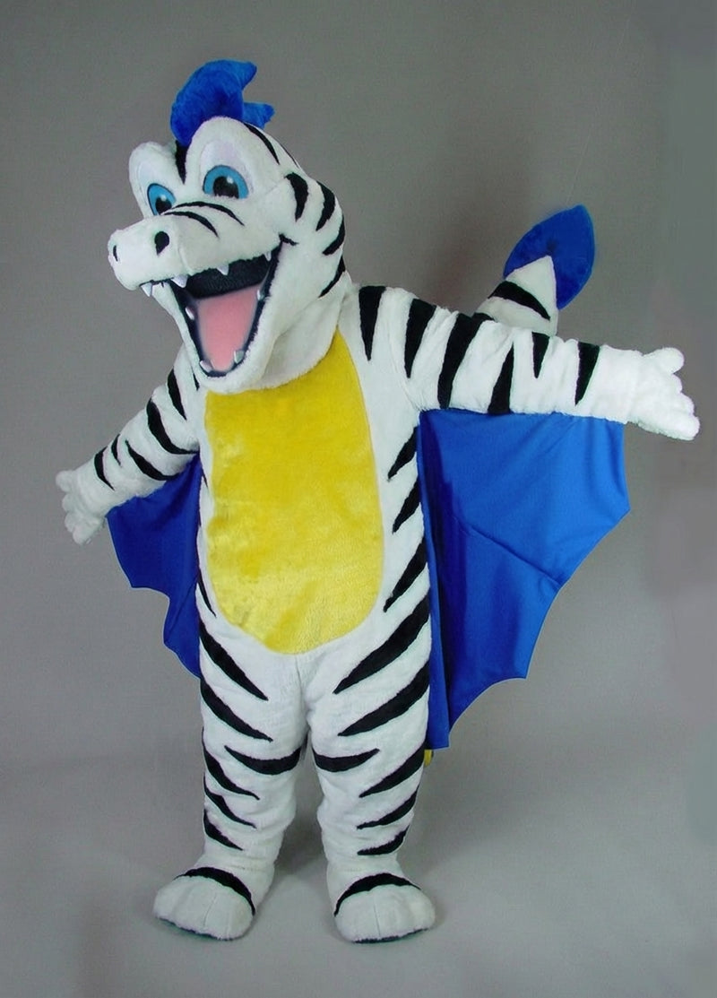 Red Dragon Mascot - Short fur / Zebra mascot costume