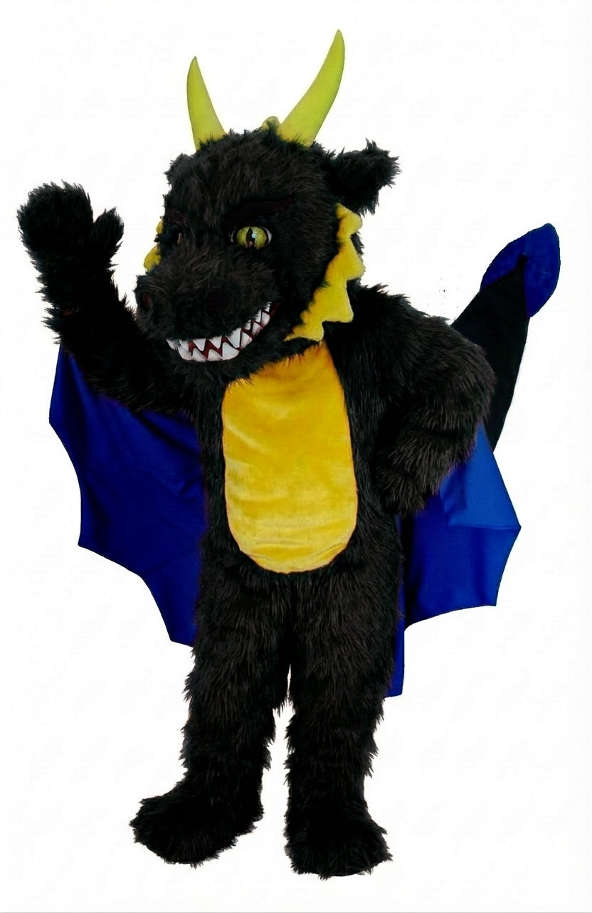 Red Dragon Mascot (Thermolite) - Long fur / Black mascot costume