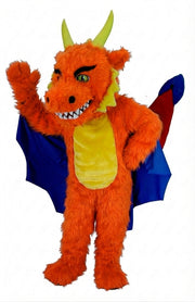 Red Dragon Mascot (Thermolite) - Long fur / Bright Orange mascot costume