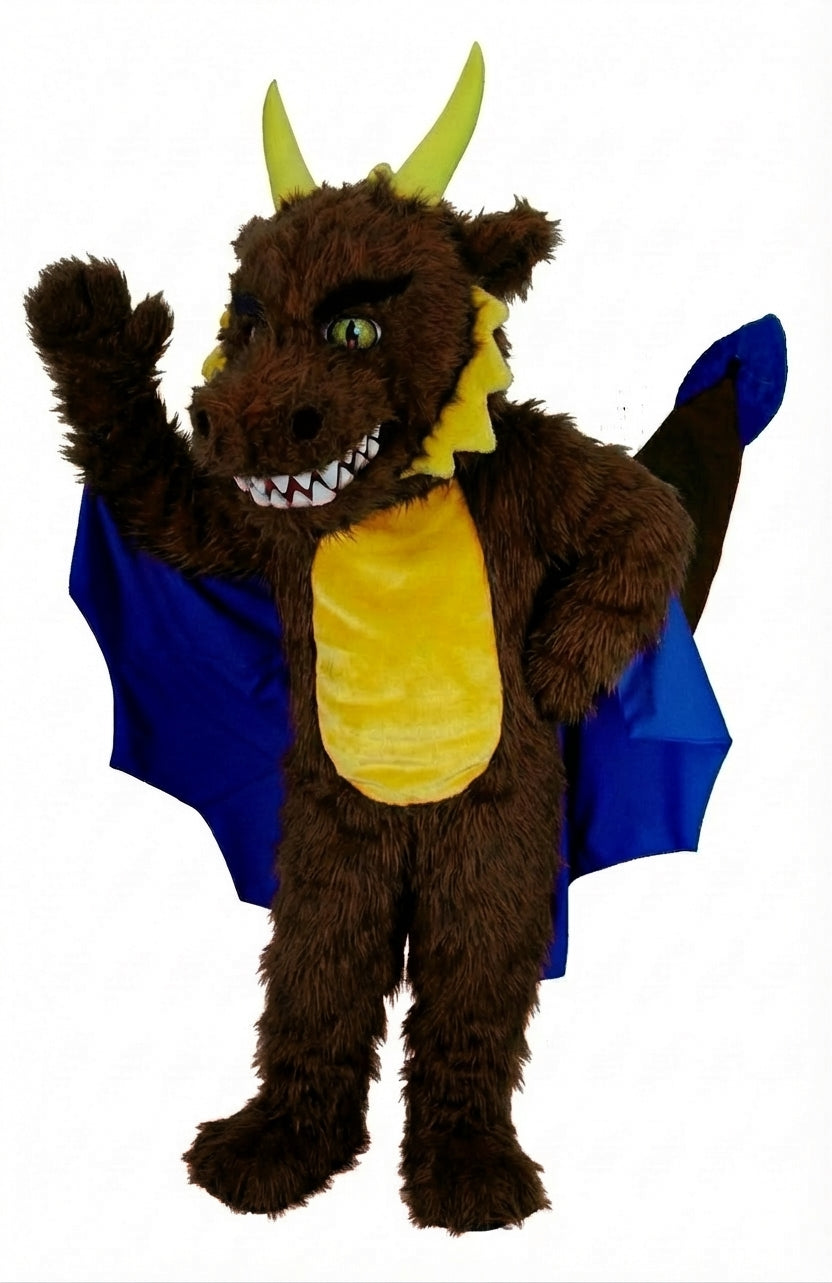 Red Dragon Mascot (Thermolite) - Long fur / Dark Brown mascot costume