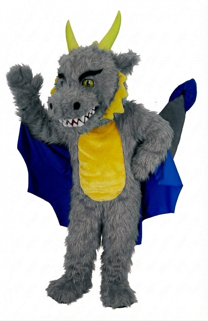 Red Dragon Mascot (Thermolite) - Long fur / Grey mascot costume