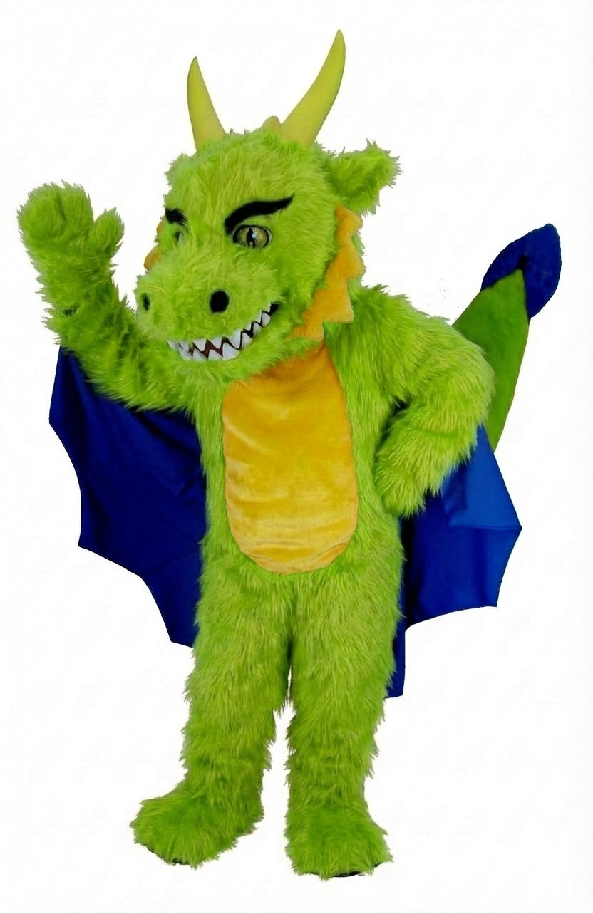 Red Dragon Mascot (Thermolite) - Long fur / Lime mascot costume