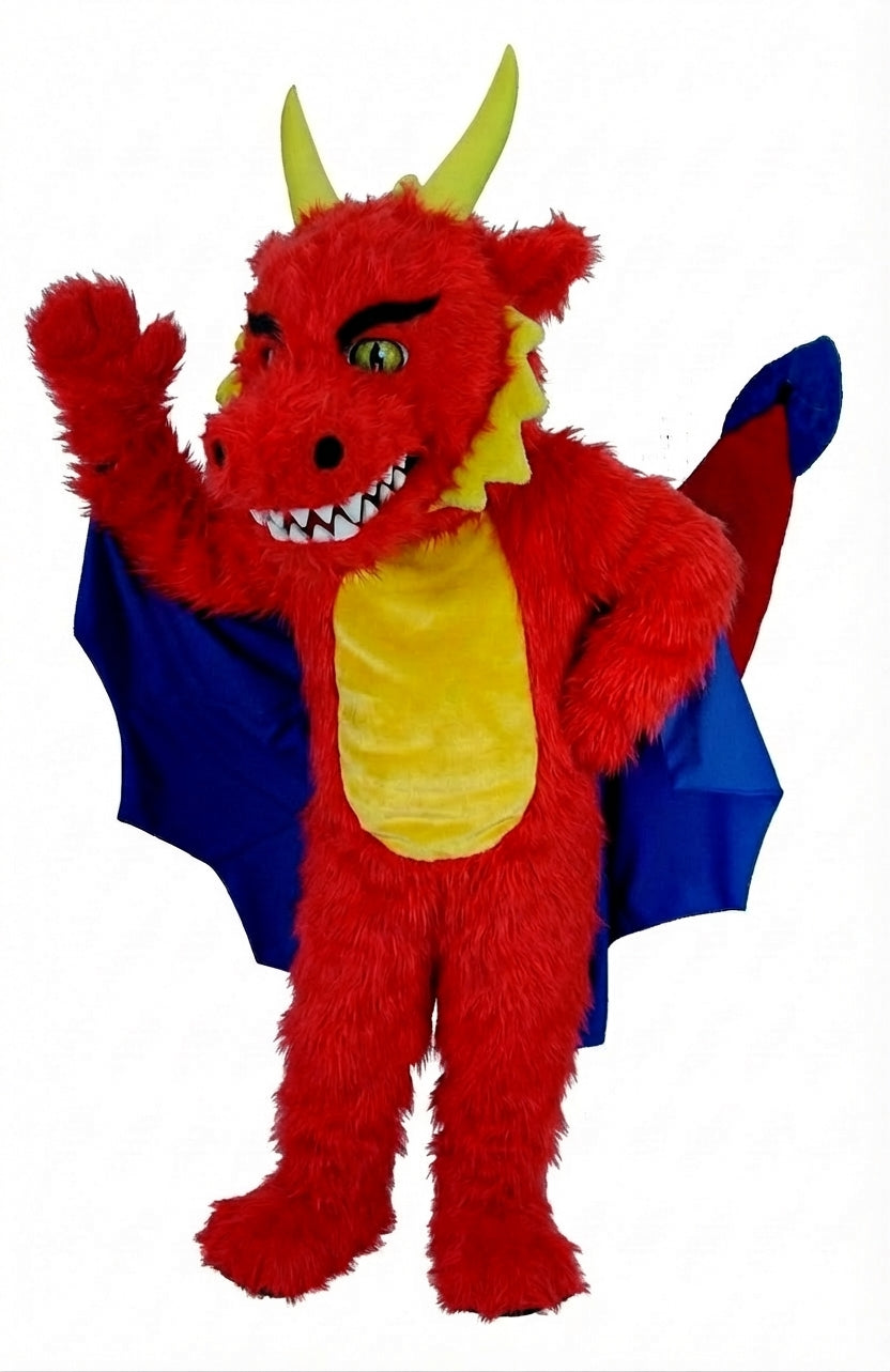Red Dragon Mascot (Thermolite) - Long fur / Red mascot costume