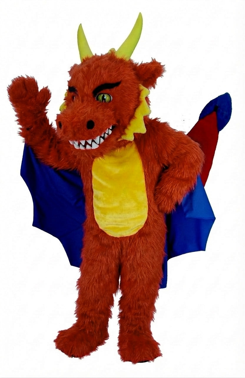 Red Dragon Mascot (Thermolite) - Long fur / Rust mascot costume