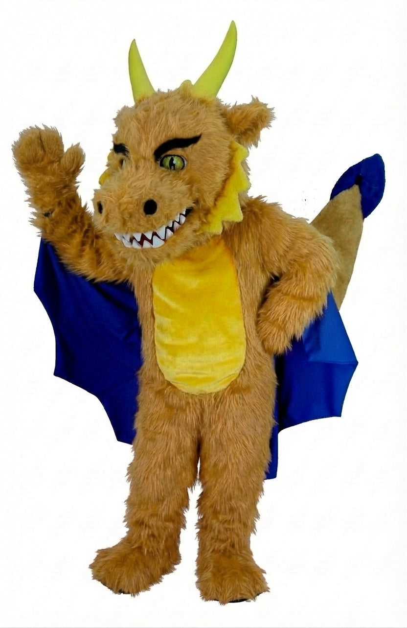Red Dragon Mascot (Thermolite) - Long fur / Tan mascot costume