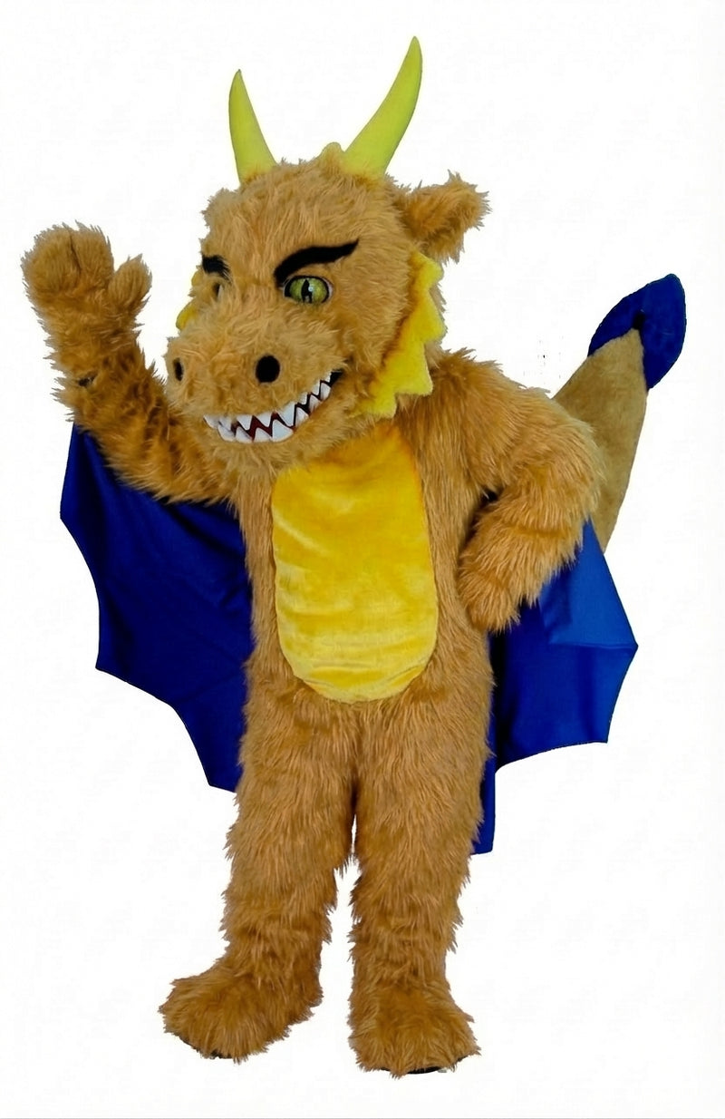 Red Dragon Mascot (Thermolite) - Long fur / Tan mascot costume
