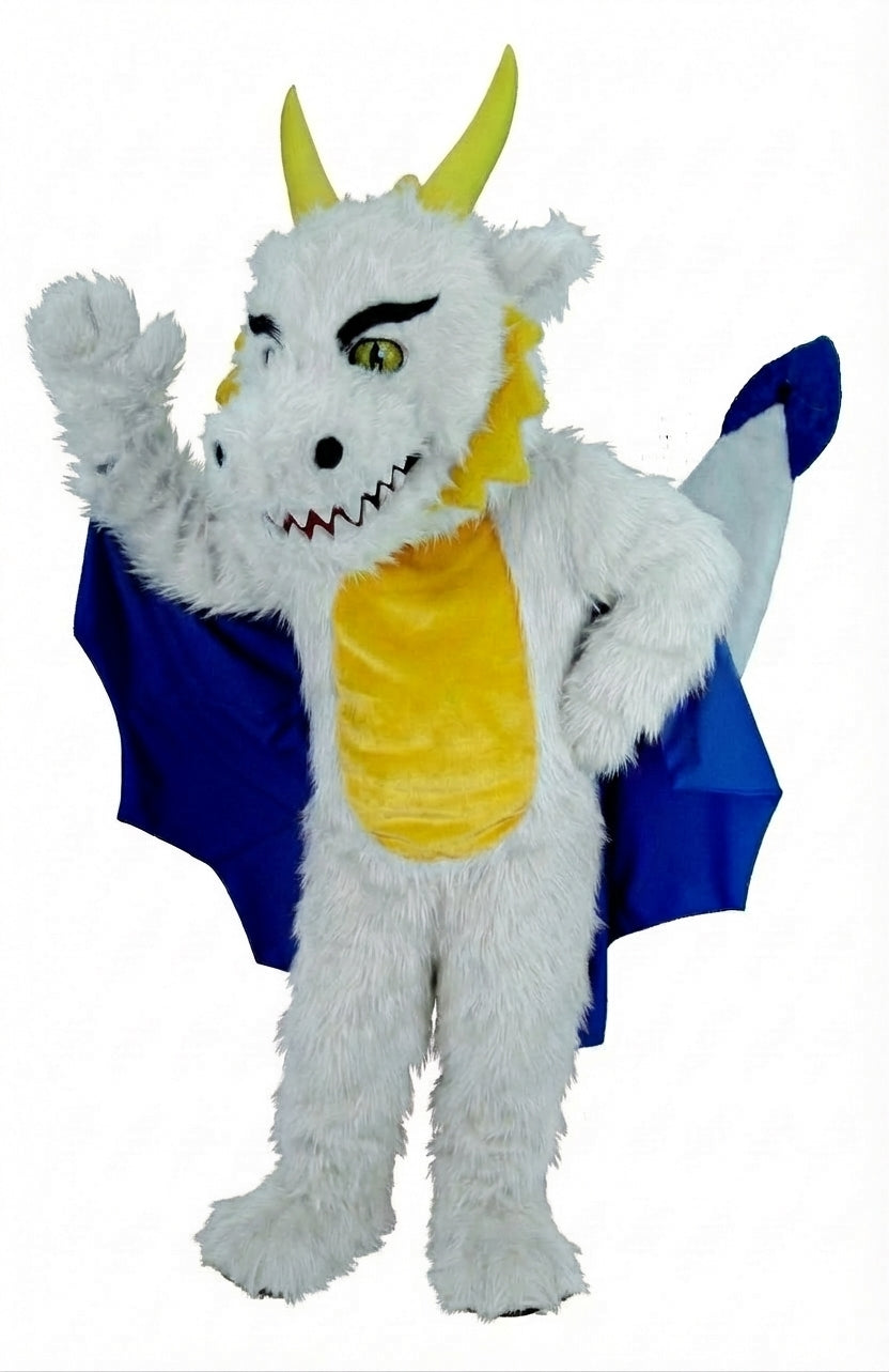 Red Dragon Mascot (Thermolite) - Long fur / White mascot costume