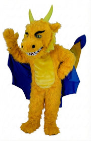 Red Dragon Mascot (Thermolite) - Long fur / Yellow mascot costume