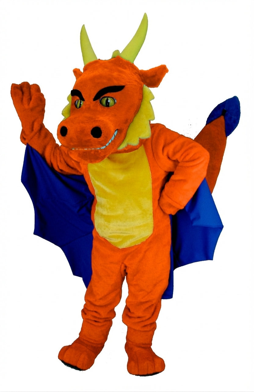 Red Dragon Mascot (Thermolite) - Short fur / Bright Orange mascot costume