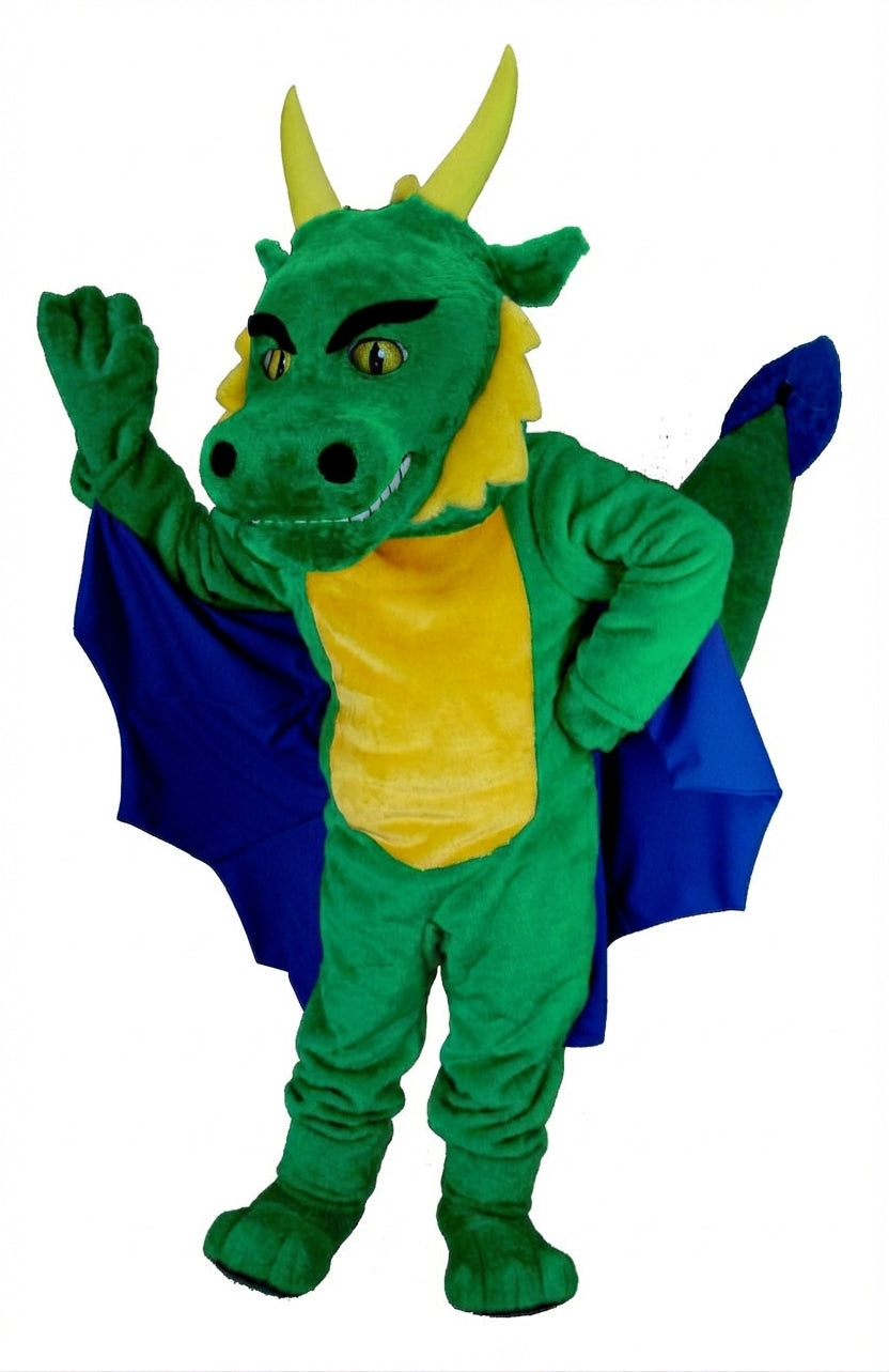 Red Dragon Mascot (Thermolite) - Short fur / Green mascot costume