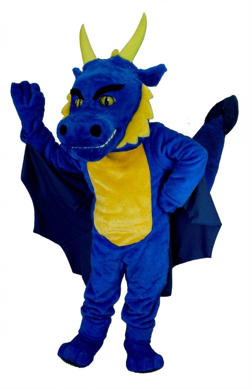Red Dragon Mascot (Thermolite) - Short fur / Royal blue mascot costume