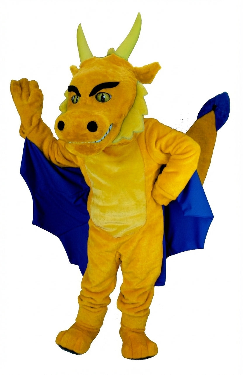 Red Dragon Mascot (Thermolite) - Short fur / Yellow mascot costume