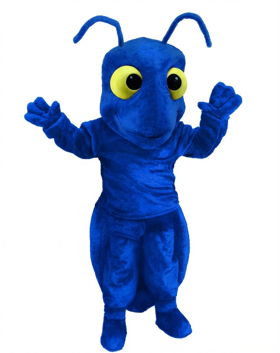 Red Fire Ant Mascot (Thermolite) - Short fur / Royal blue mascot costume
