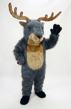 Reindeer Mascot (Polyfoam) - Long fur / Grey mascot costume