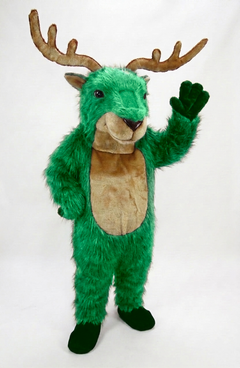 Reindeer Mascot (Polyfoam) - Long fur / Lime mascot costume