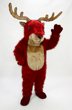 Reindeer Mascot (Polyfoam) - Long fur / Red mascot costume
